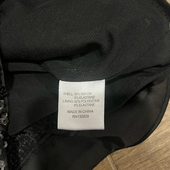 NBD Black Sequin Blazer romper with Satin Shawl Lapel – Size Small, NWT - Picture 12 of 16